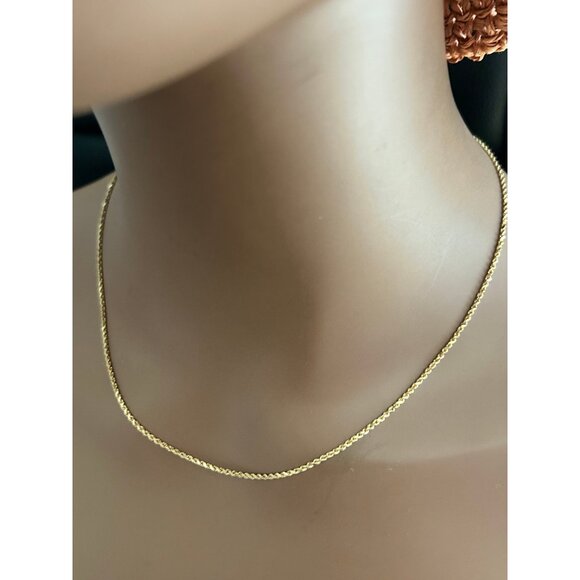 14K Gold (1mm) Rope Necklace - Picture 5 of 6